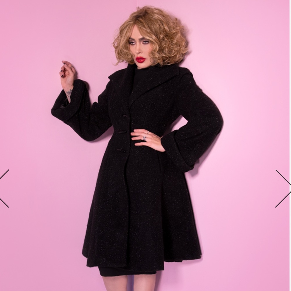 Vixen by Micheline Pitt Black Trench Coat